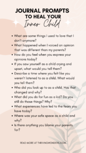 journal prompts to heal your inner child